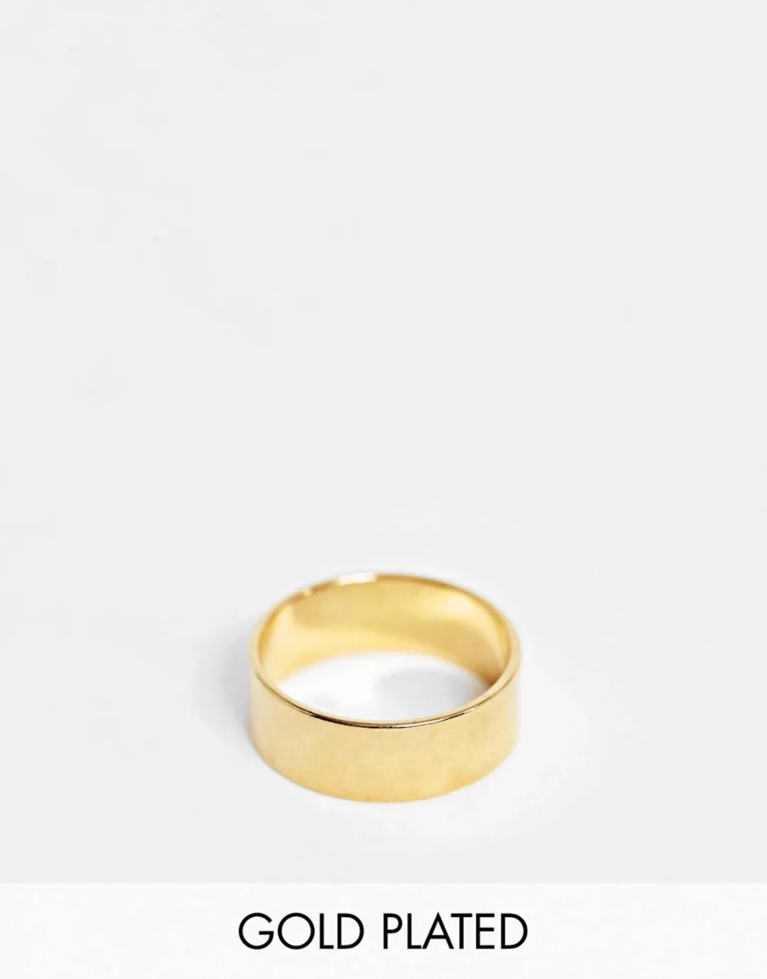 ASOS DESIGN – Flacher Ring mit 14-karätiger Vergoldung-Goldfarben günstig online kaufen