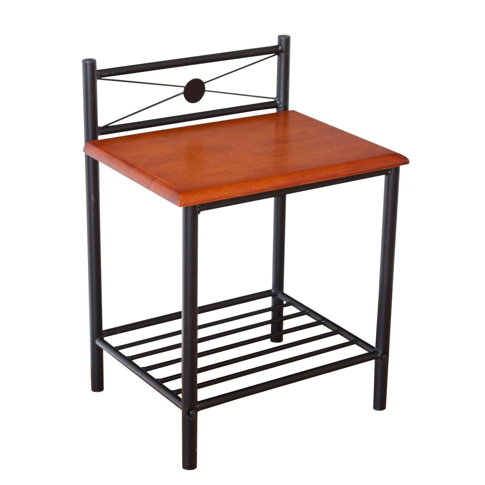 Homestyle4u Nachttisch Nachtkonsole Nachtschrank Metall Beistelltisch günstig online kaufen