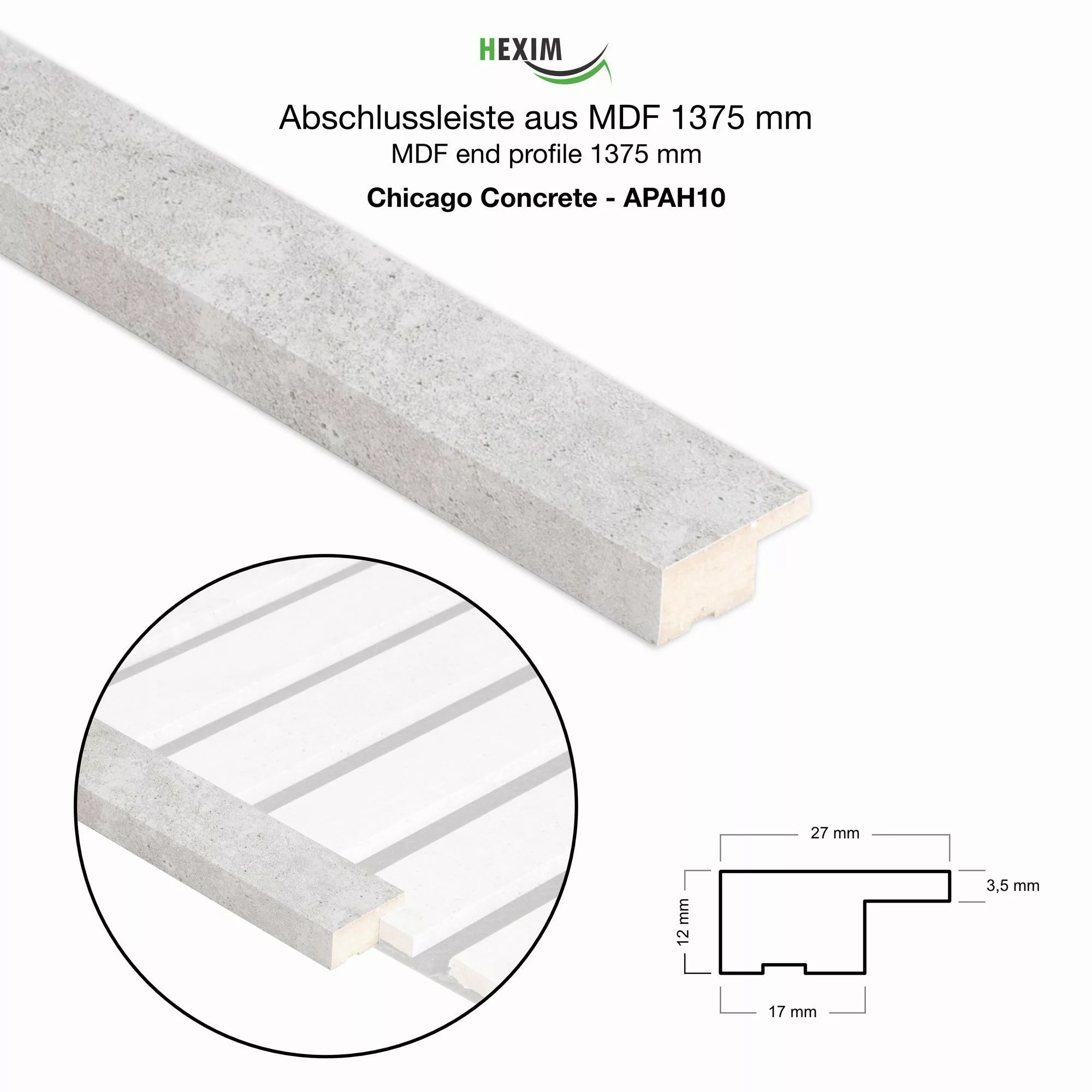 Hexim Wanddekoobjekt APAH10 (Abschlussleiste 137,5x2,7cm passend günstig online kaufen