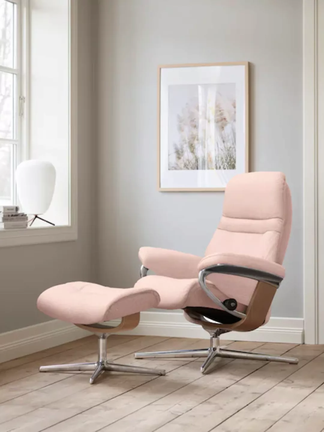 Stressless Fußhocker "Sunrise", mit Cross Base, Größe S, M & L, Holzakzent günstig online kaufen