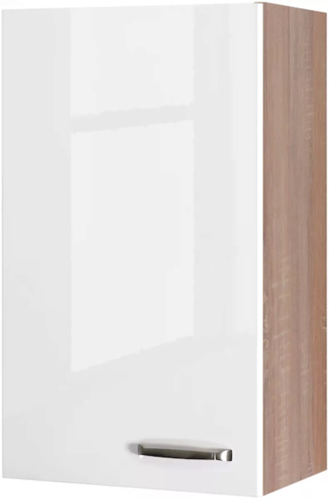 Flex-Well Exclusiv Oberschrank Valero 50 cm x 89 cm Hochglanz Weiß-Sonoma E günstig online kaufen