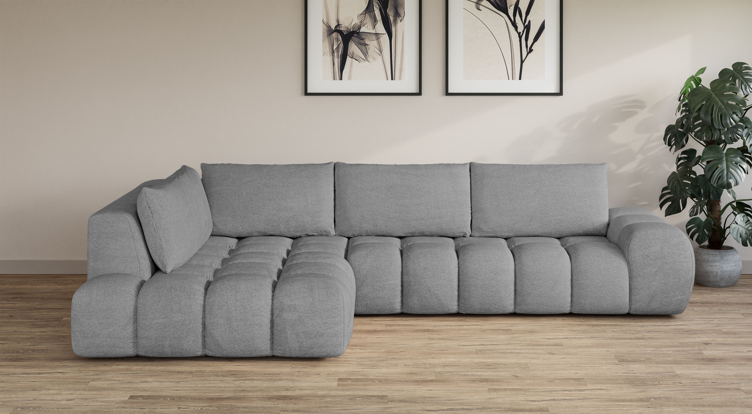 INOSIGN Ecksofa "AZITA Designsofa, elegant und bequem L-Form, Bubble-Optik" günstig online kaufen