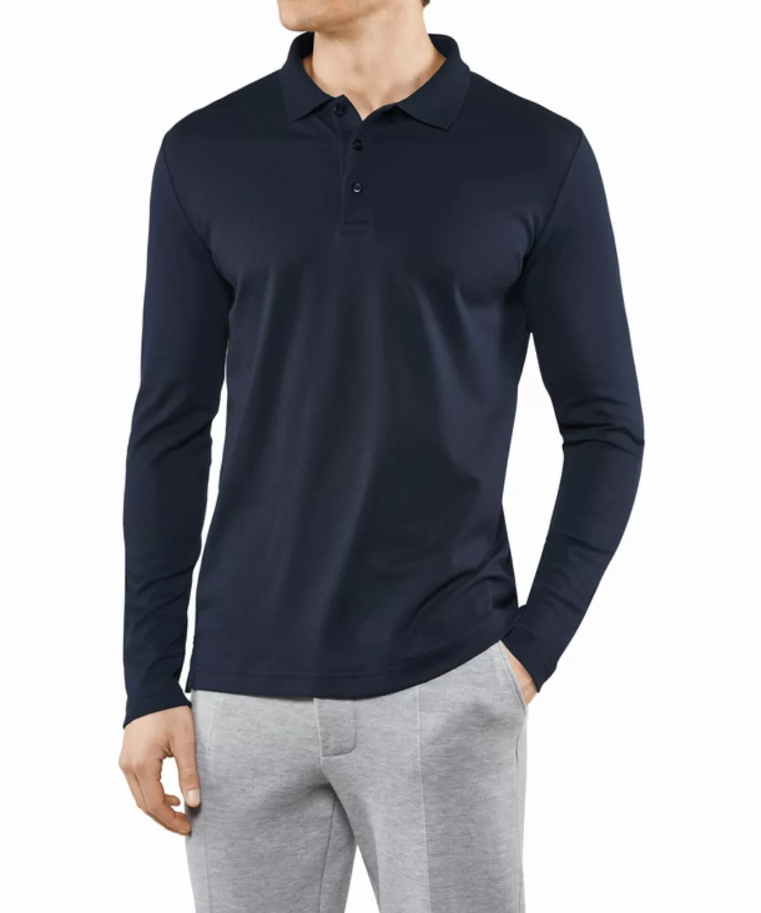 FALKE Polo Shirt Polo, Herren, L, Blau, Uni, Baumwolle, 62102-611604 günstig online kaufen