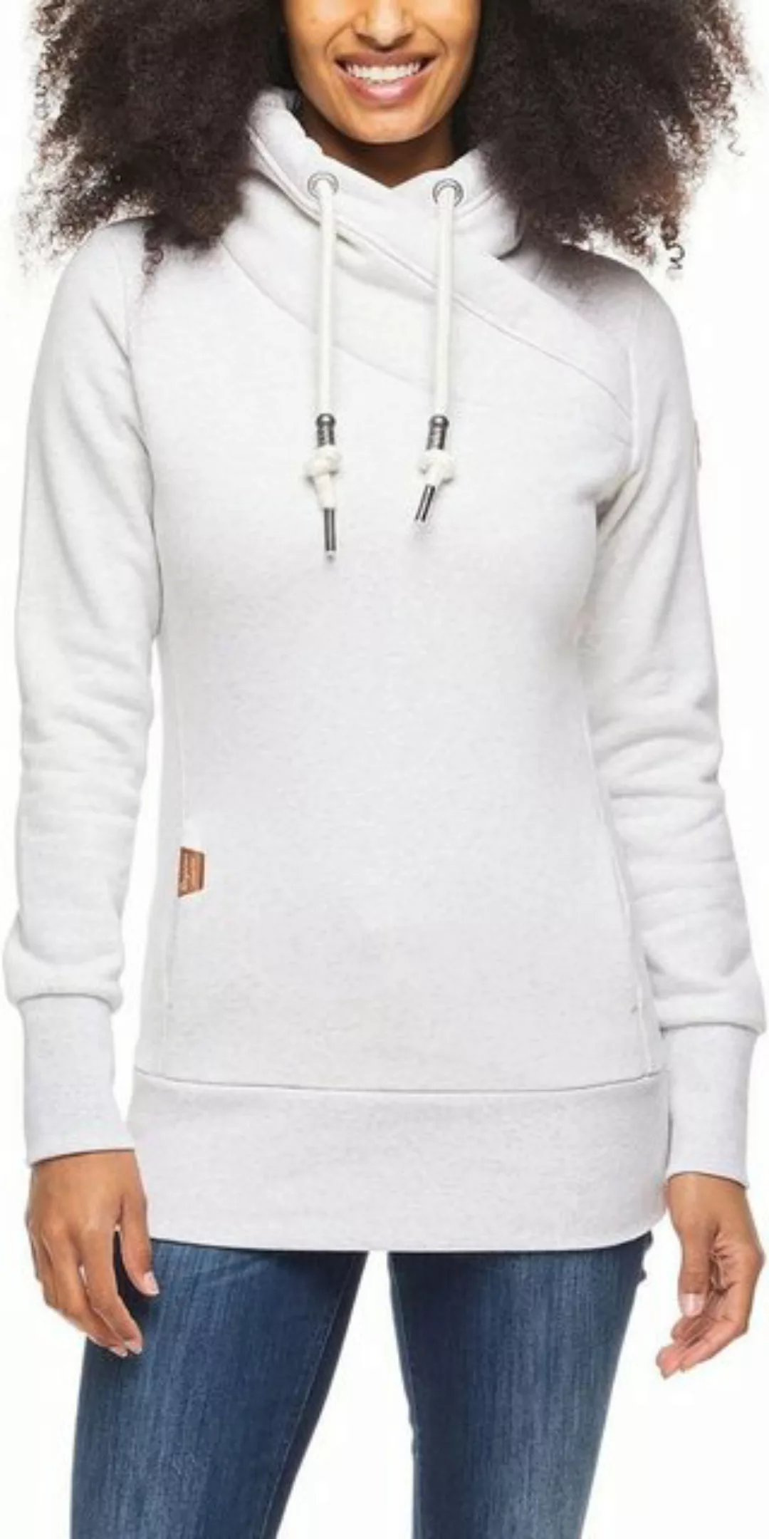 Ragwear Sweatshirt Damen Neska mit asymetrischem Schalkragen white günstig online kaufen