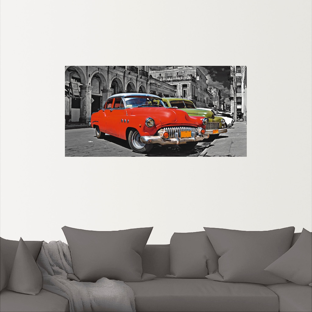 Artland Wandbild "Ansicht von bunten Havanna Autos", Auto, (1 St.), als Alu günstig online kaufen