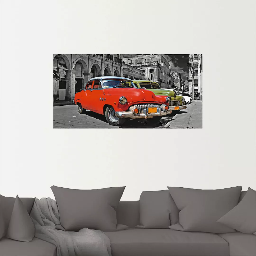 Artland Wandbild »Ansicht von bunten Havanna Autos«, Auto, (1 St.), als Alu günstig online kaufen