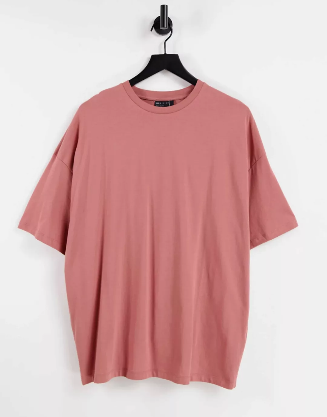 ASOS DESIGN – Oversize-T-Shirt aus Biomaterial in verwaschenem Rosa günstig online kaufen