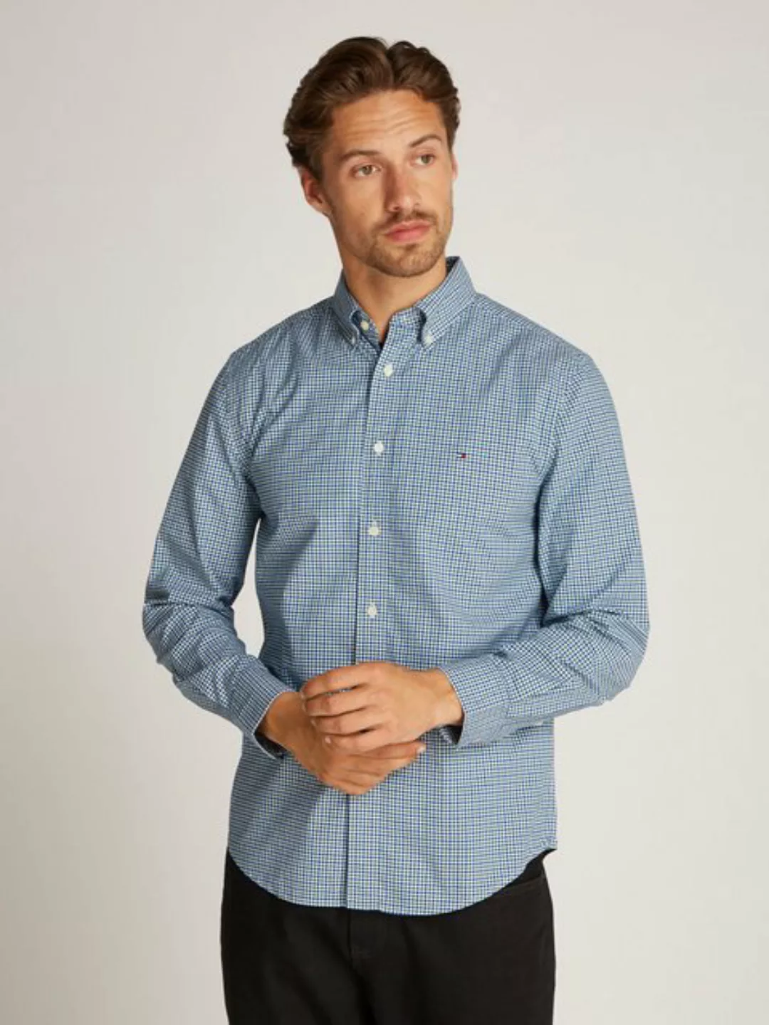 Tommy Hilfiger Businesshemd FLEX POPLIN GINGHAM RF SHIRT mit Karomuster günstig online kaufen