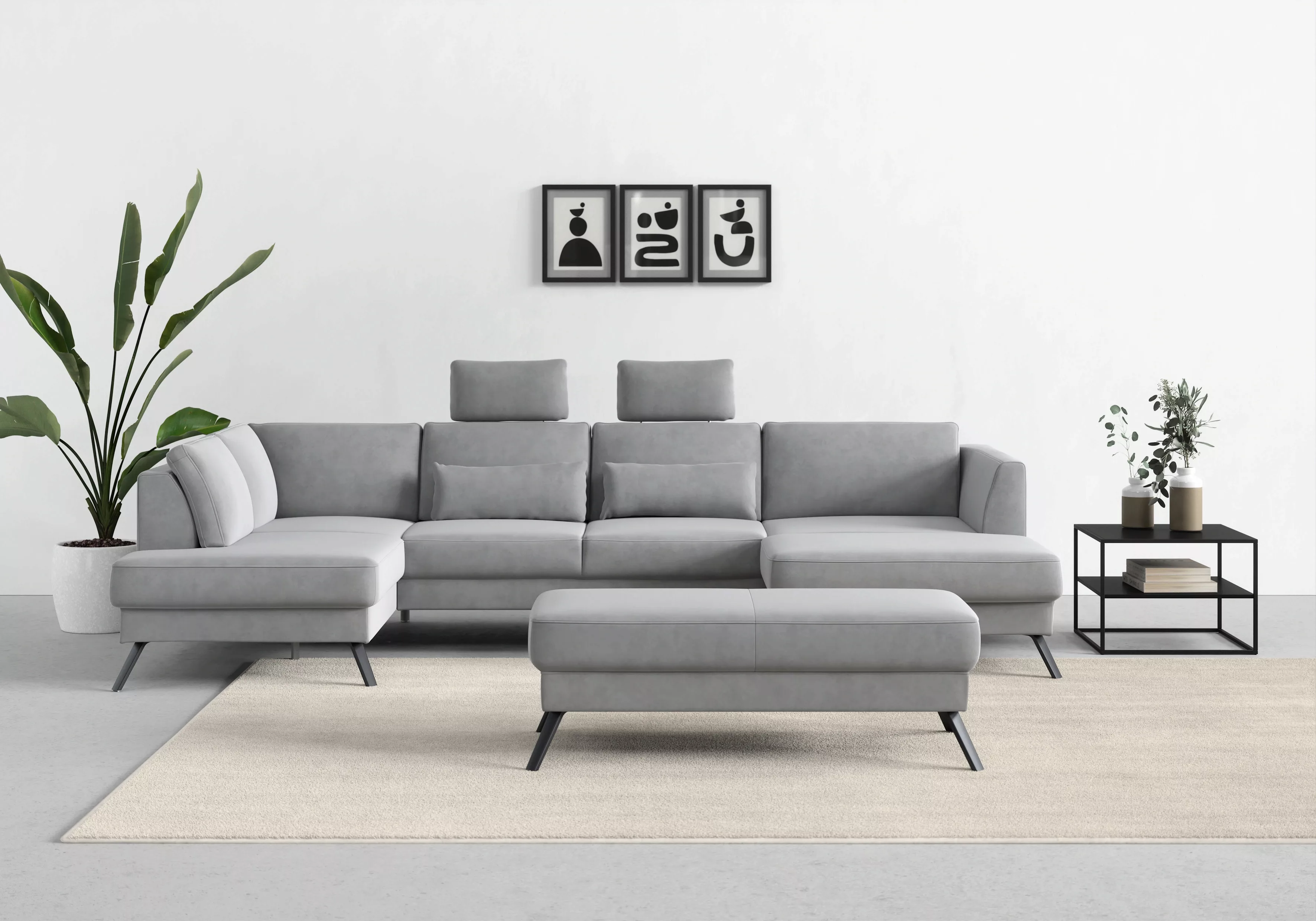 sit&more Wohnlandschaft "Lindholm U-Form", mit Sitztiefenverstellung und Fe günstig online kaufen