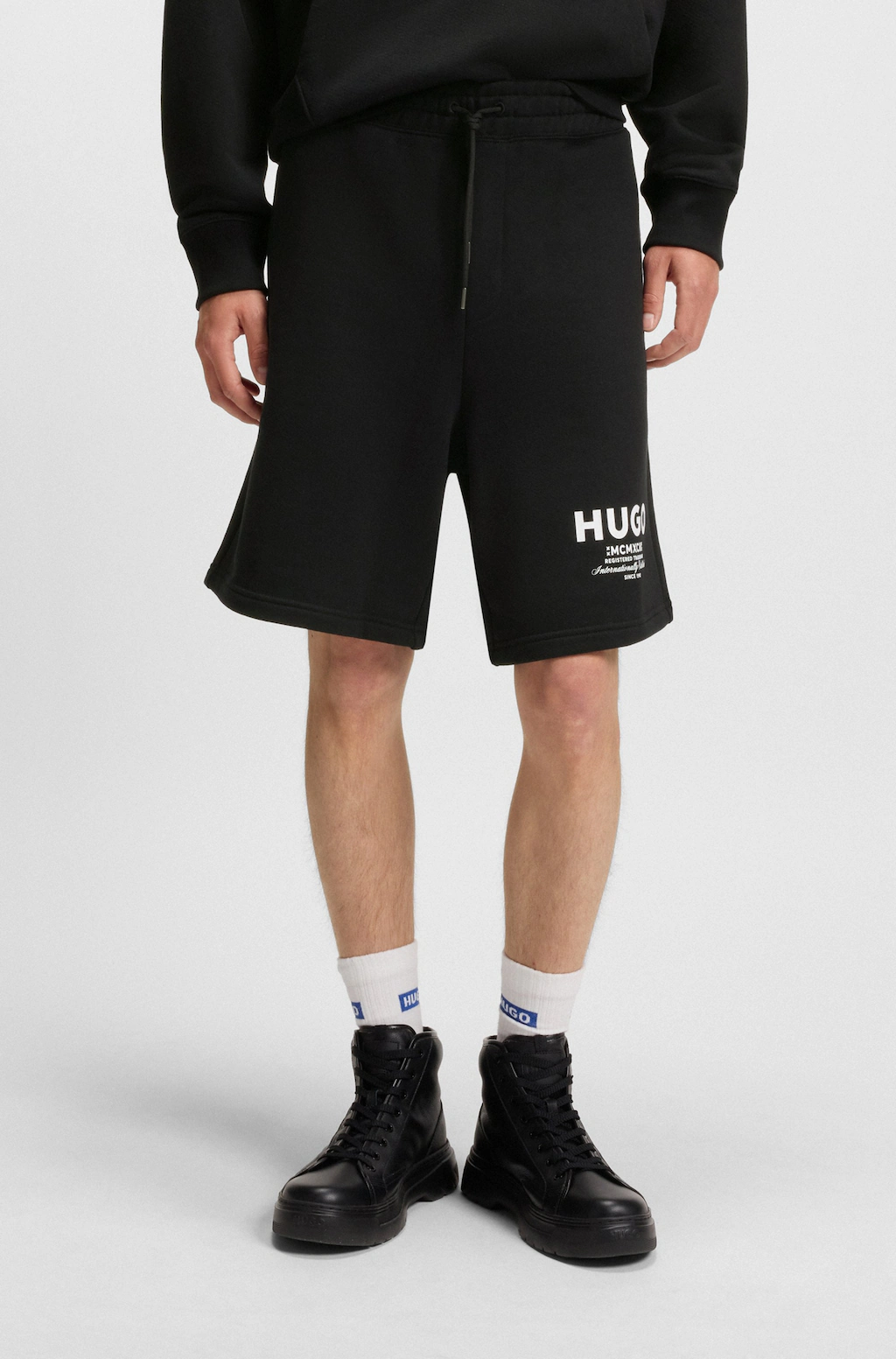HUGO Blue Sweatshorts "Nomario", mit großem Druck günstig online kaufen