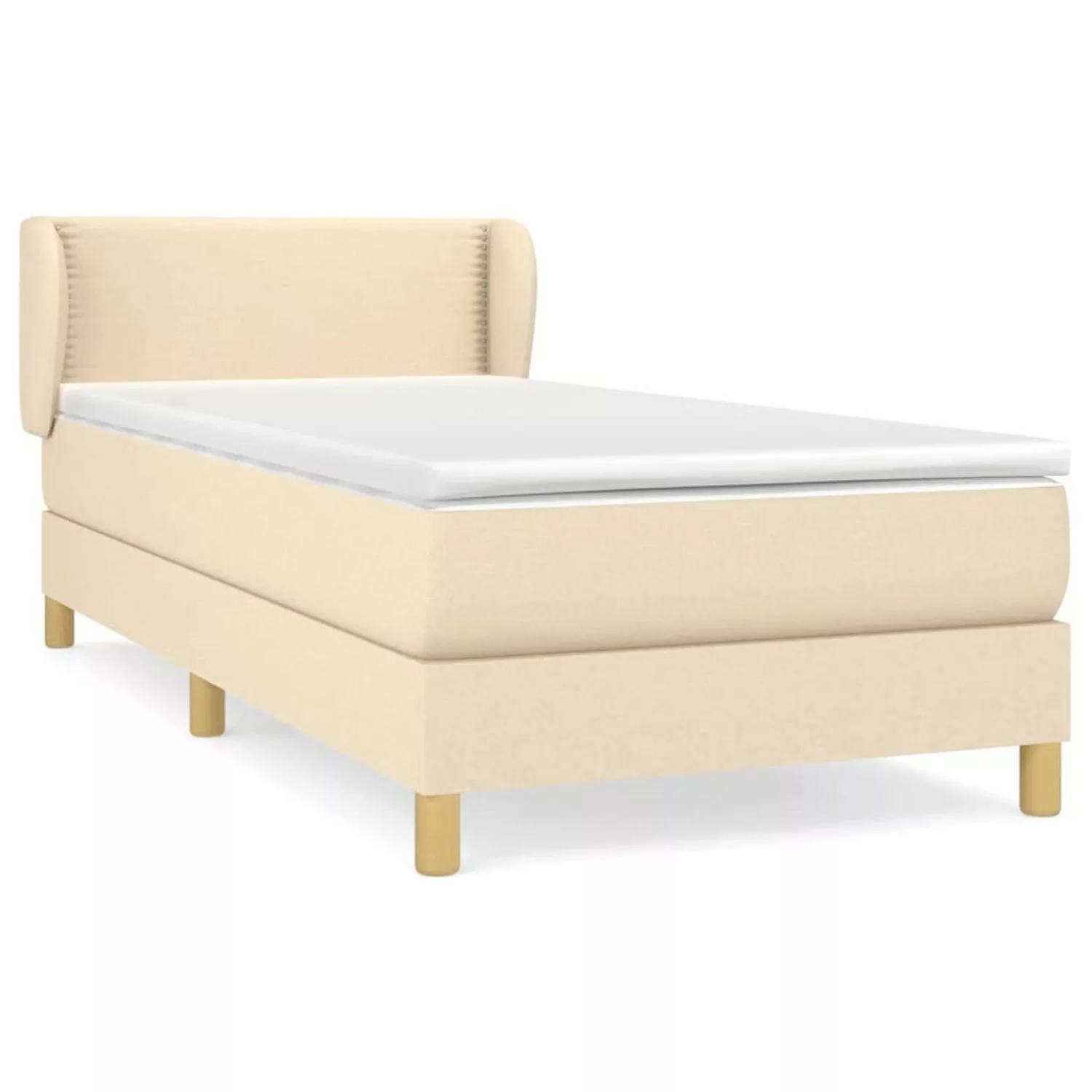 vidaXL Boxspringbett mit Matratze Creme 90x190 cm Stoff1372050 günstig online kaufen