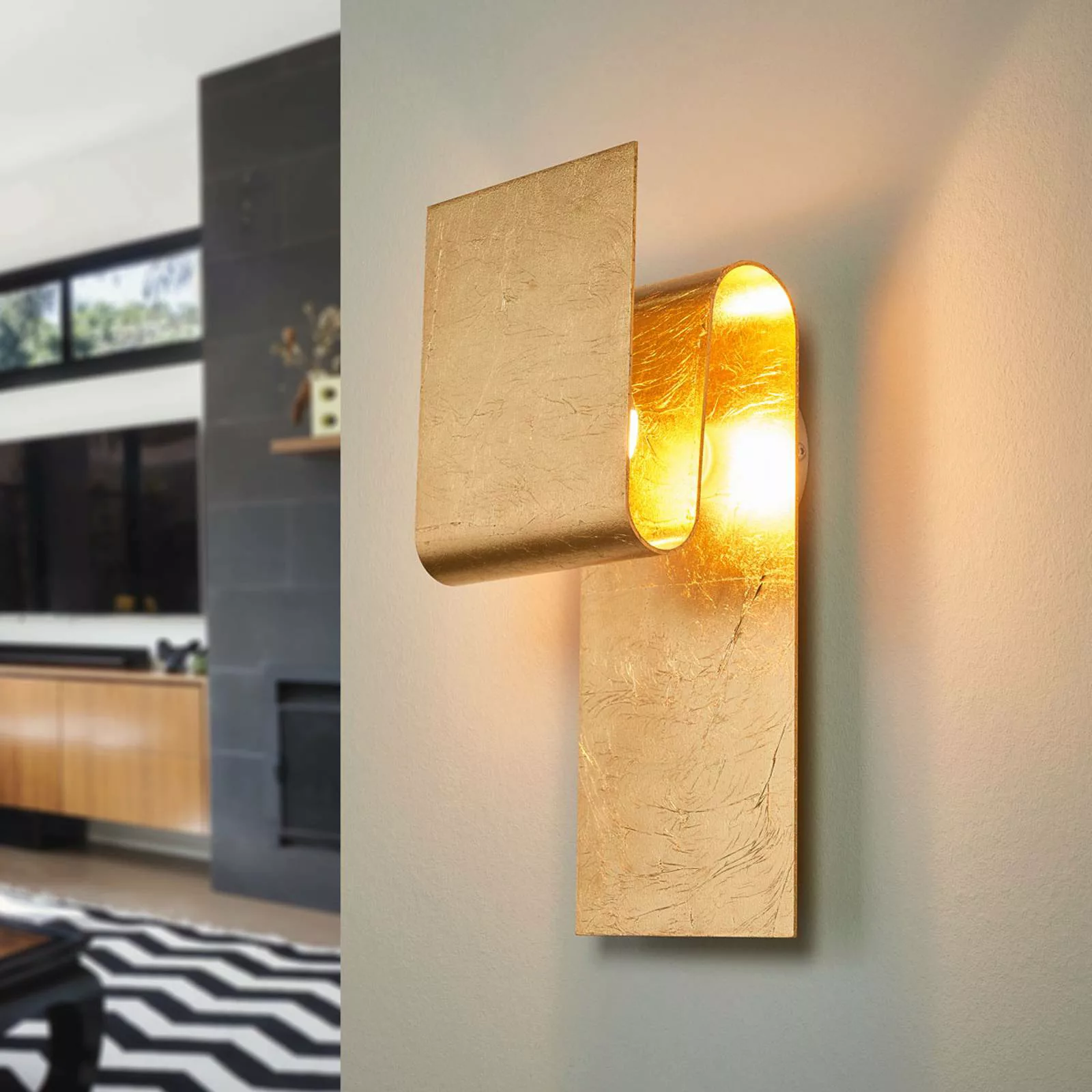 Escale Fold - mit Blattgold belegte Wandlampe günstig online kaufen