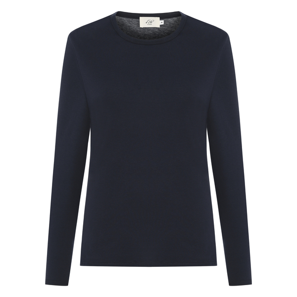 Mira Damen Rundhals-neck Langarm T-shirt Aus Single Jersey Bio Baumwolle günstig online kaufen