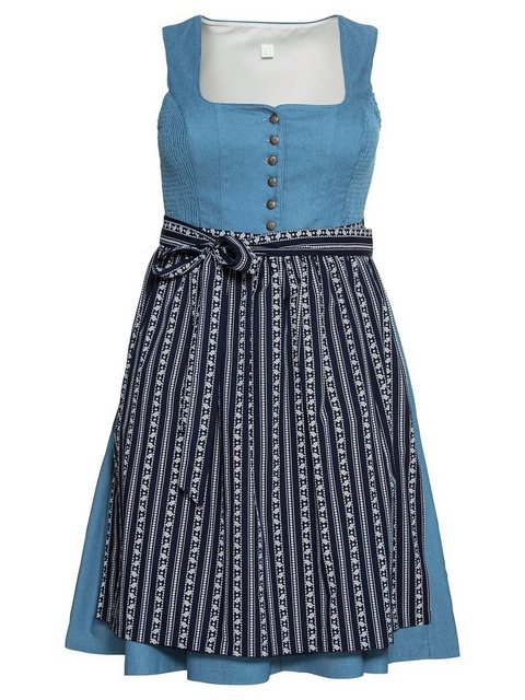 Sheego Dirndl "Große Größen", in Denim-Optik mit Schürze 2-tlg. günstig online kaufen