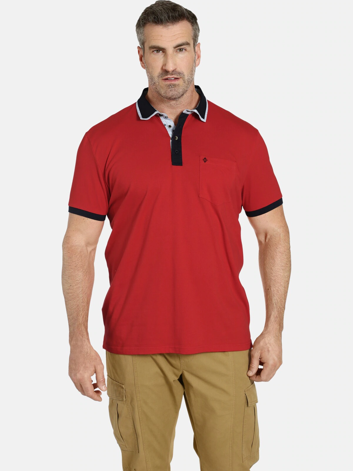 Charles Colby Poloshirt EARL SPENCER stylische Details in Chambray günstig online kaufen