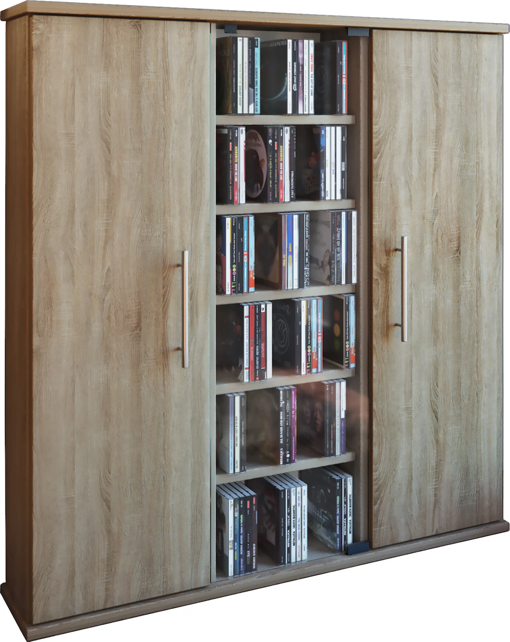 VCM Media-Regal "VCM CD Regal Holz  CD Schrank mit 1 ESG-Sicherheitsglastür günstig online kaufen