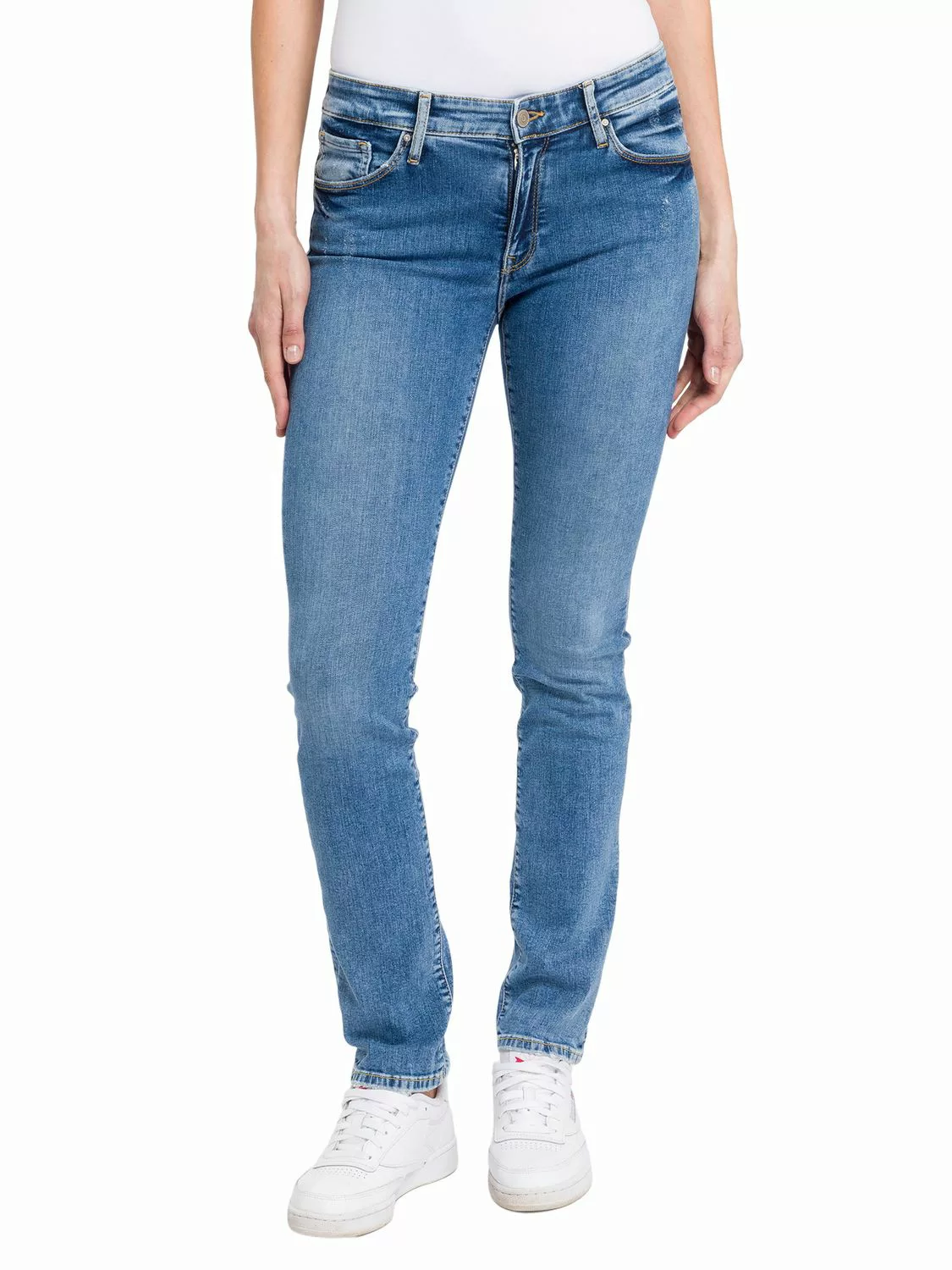 Cross Jeans Damen Jeans ANYA - Slim Fit - Blau - Blue Denim günstig online kaufen