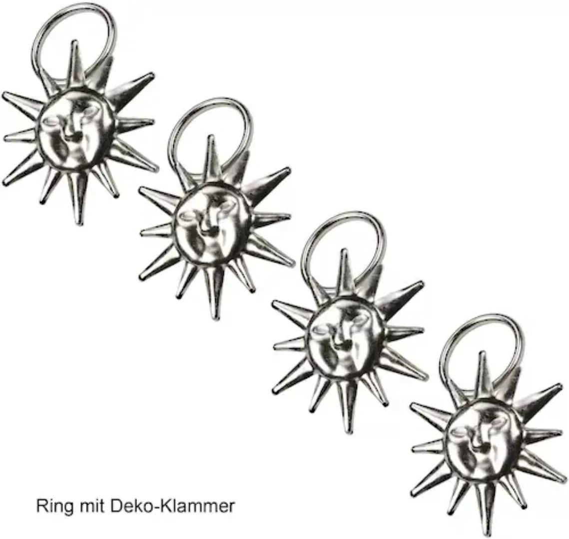 Liedeco Gardinenring »Sonne«, (Packung, 4 St., mit Dekoklammer), für Gardin günstig online kaufen