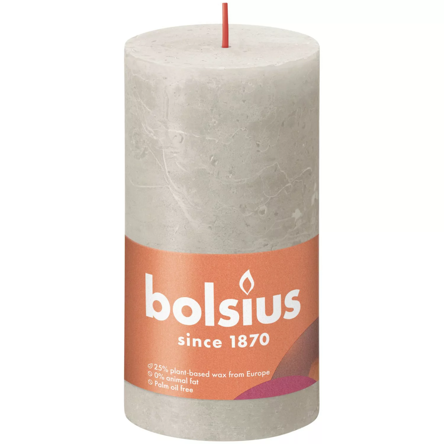 Bolsius Rustik-Kerze Shine 130/68 mm Sandgrau günstig online kaufen