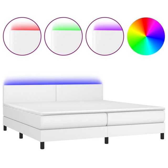 vidaXL Boxspringbett Bett Boxspringbett mit Matratze & LED Kunstleder (200 günstig online kaufen