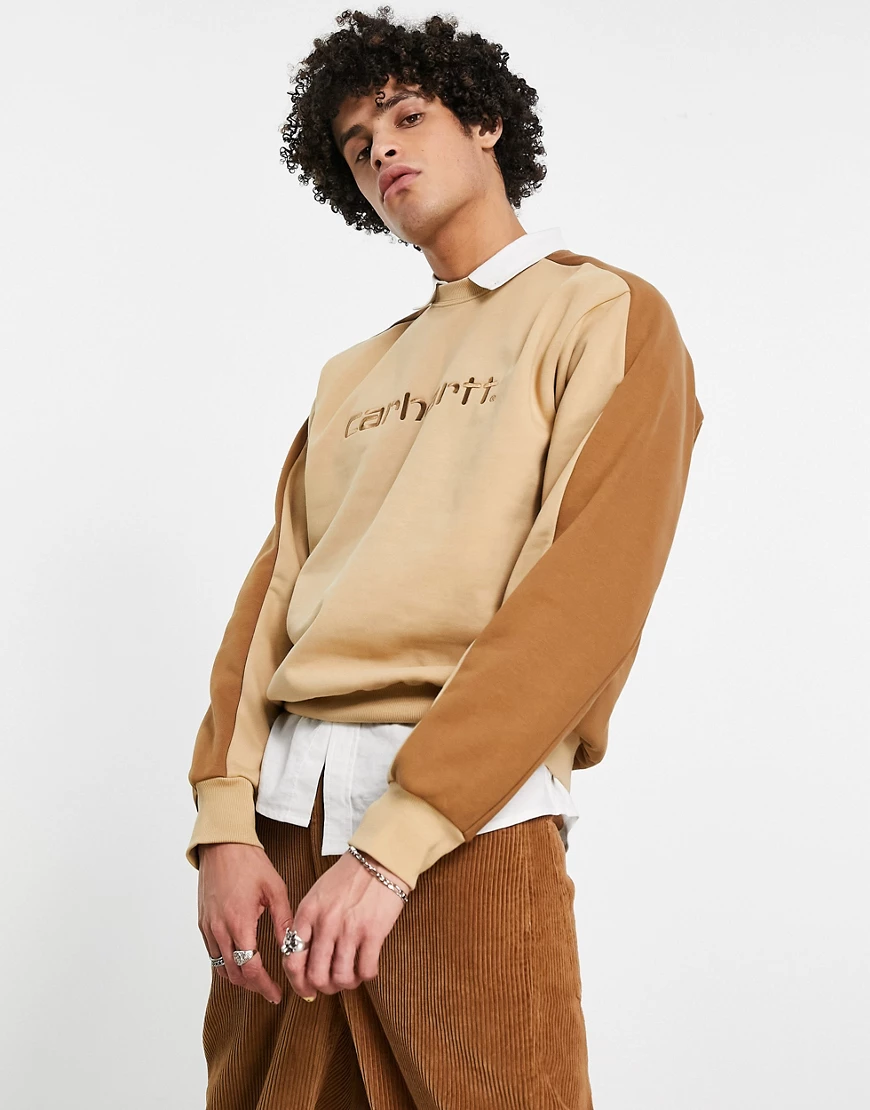 Carhartt WIP – Tonare – Sweatshirt in Braun mit Kontrast-Design günstig online kaufen