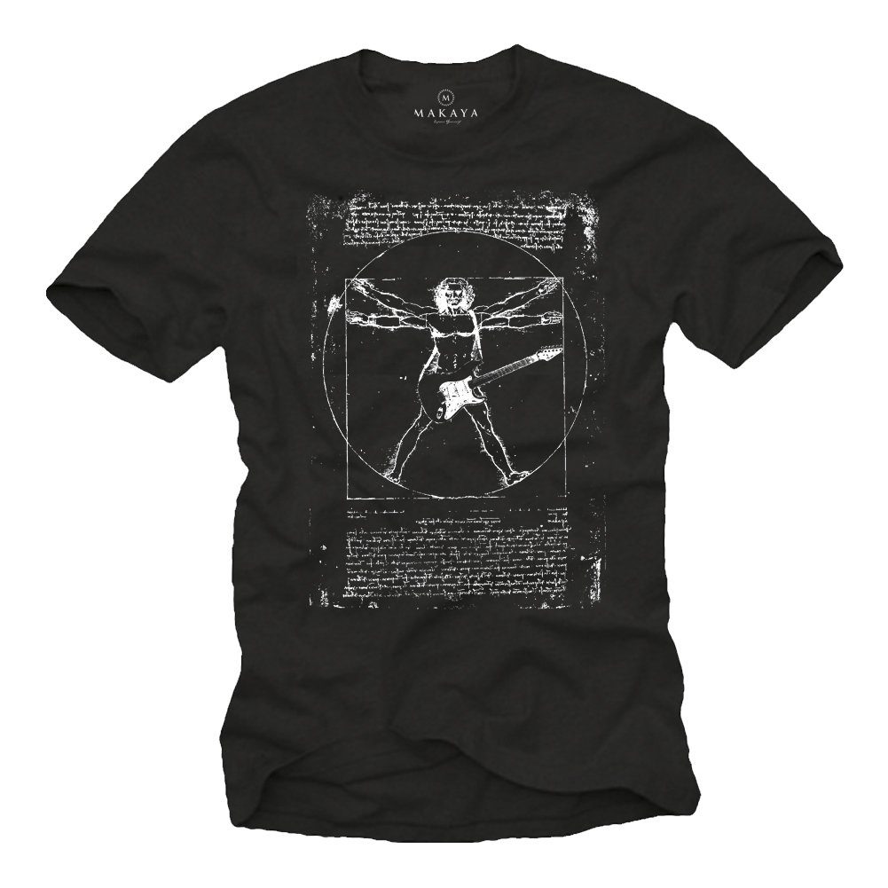 MAKAYA Print-Shirt Gitarre Herren Musik Bandshirt günstig online kaufen