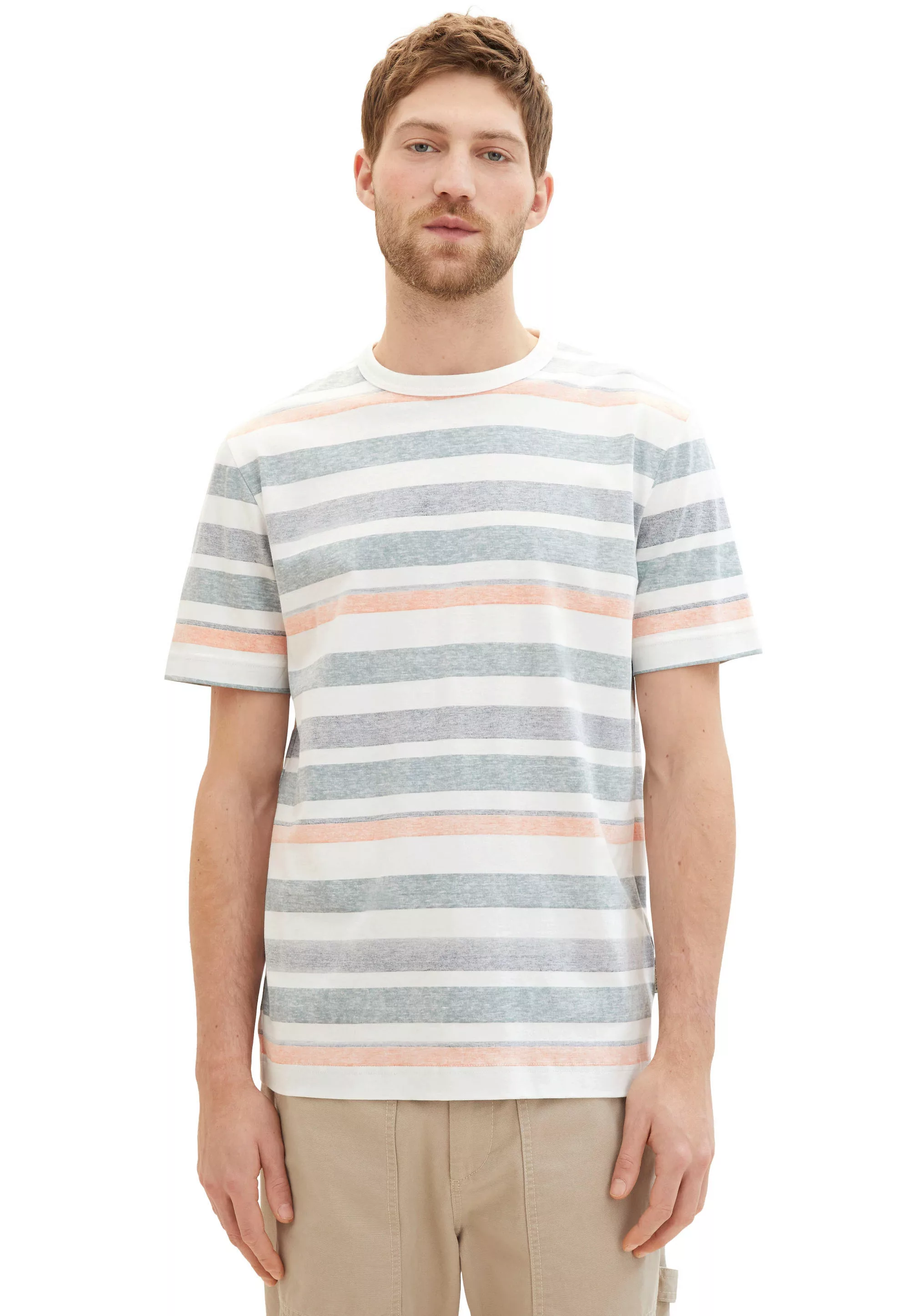 TOM TAILOR T-Shirt, mit Streifen-Optik günstig online kaufen
