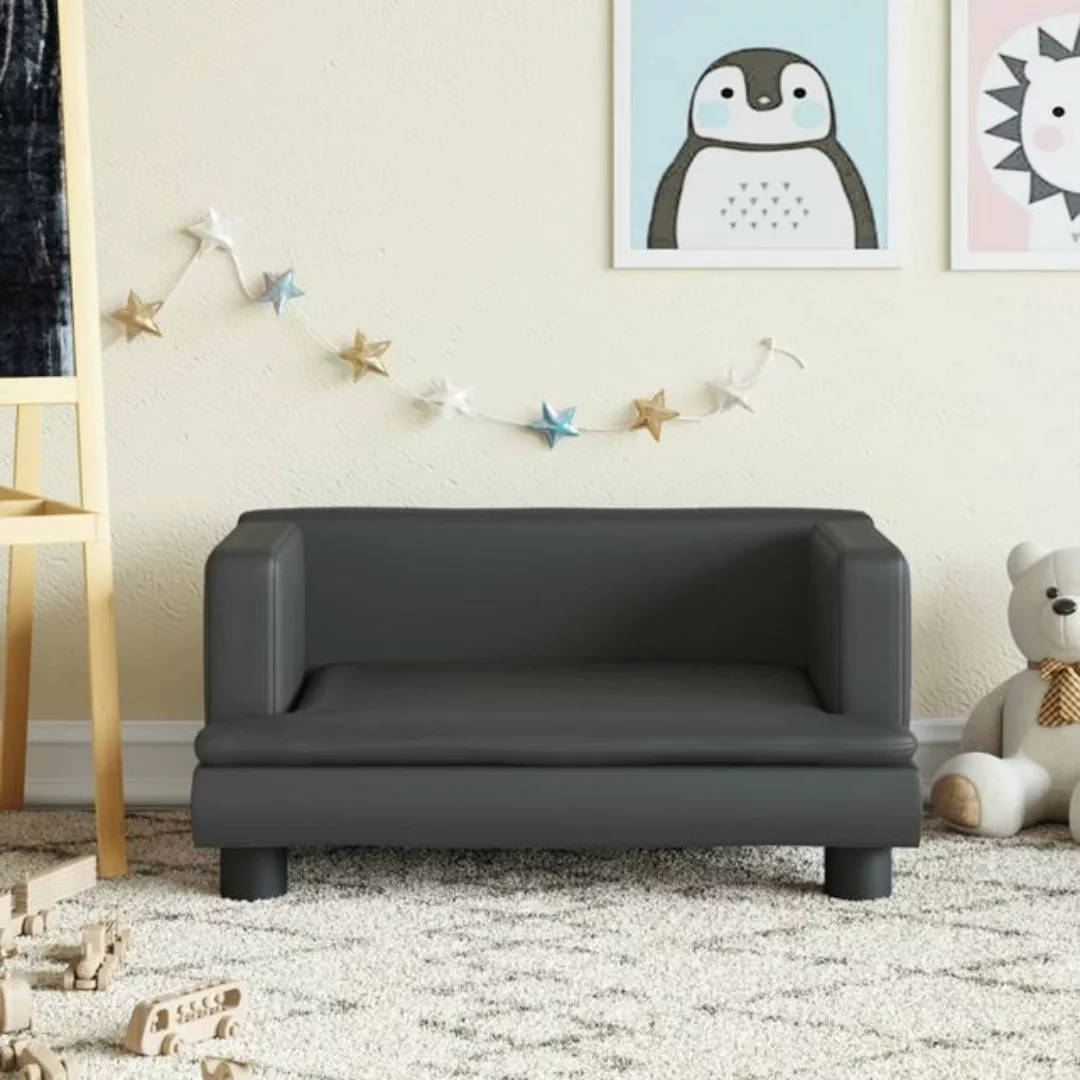 vidaXL Kindersofa Kindersofa Schwarz 60x40x30 cm Kunstleder Kindercouch Kin günstig online kaufen