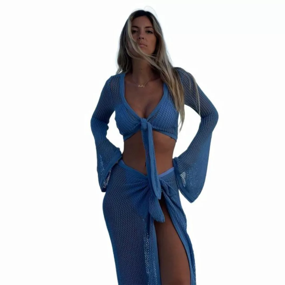 AUKUU Strandkleid Sommerlicher Strand-Midirock-Set, Strand-Bindeschürzen-Mi günstig online kaufen