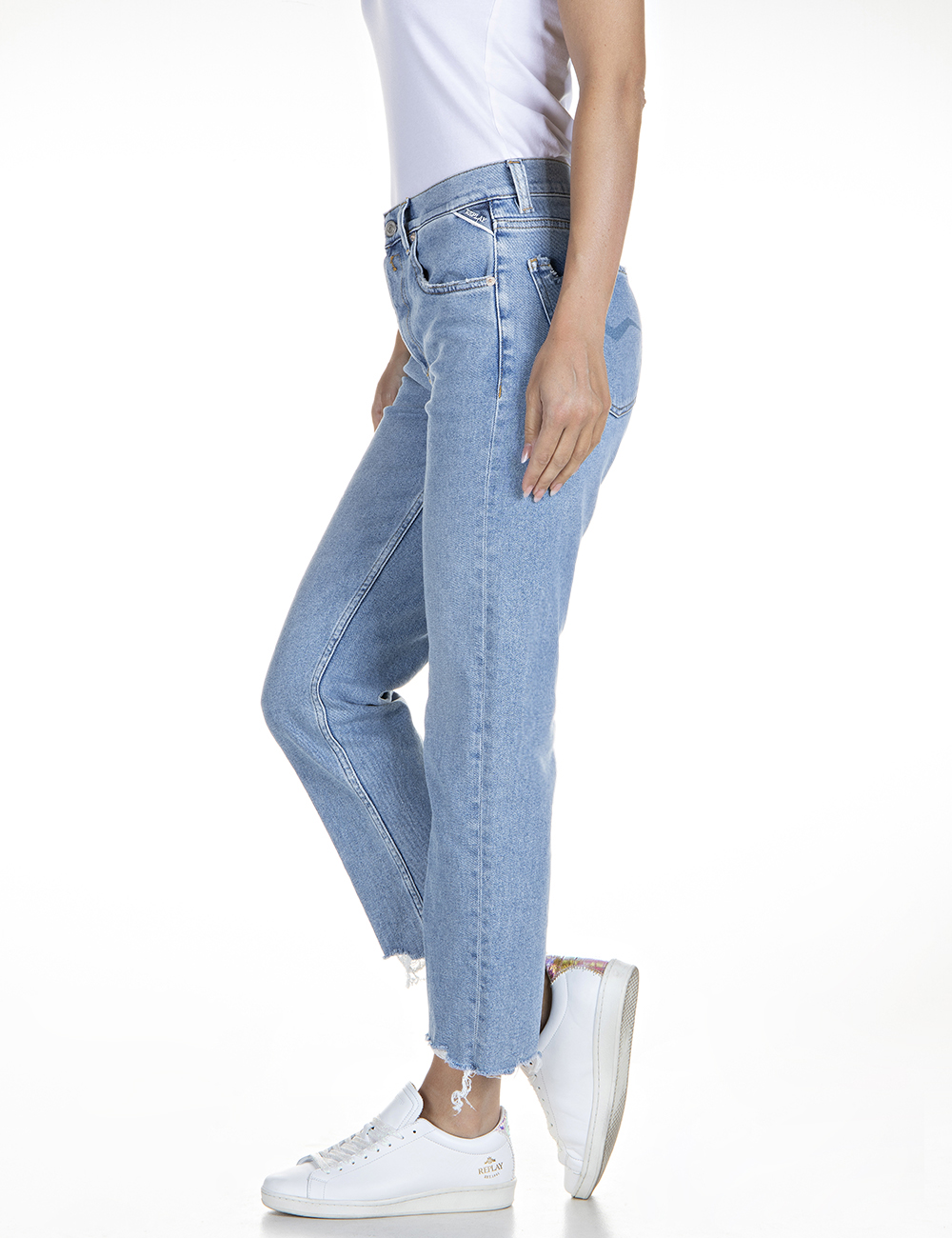 Replay Damen Jeans Maijke - Straight Fit - Blau - Light Blue günstig online kaufen