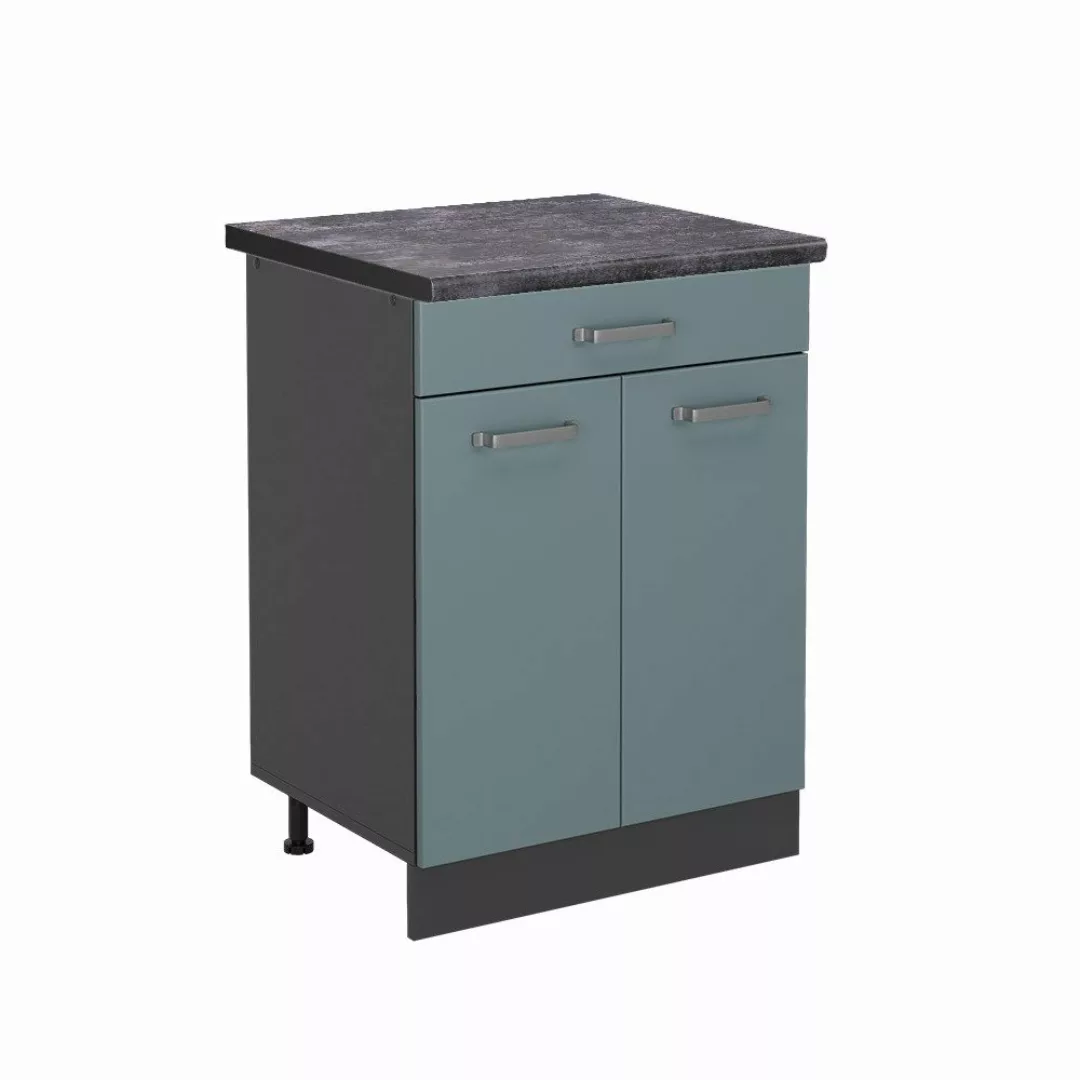 Vicco Unterschrank R-Line, Blau-Grau/Anthrazit, 60 cm, günstig online kaufen