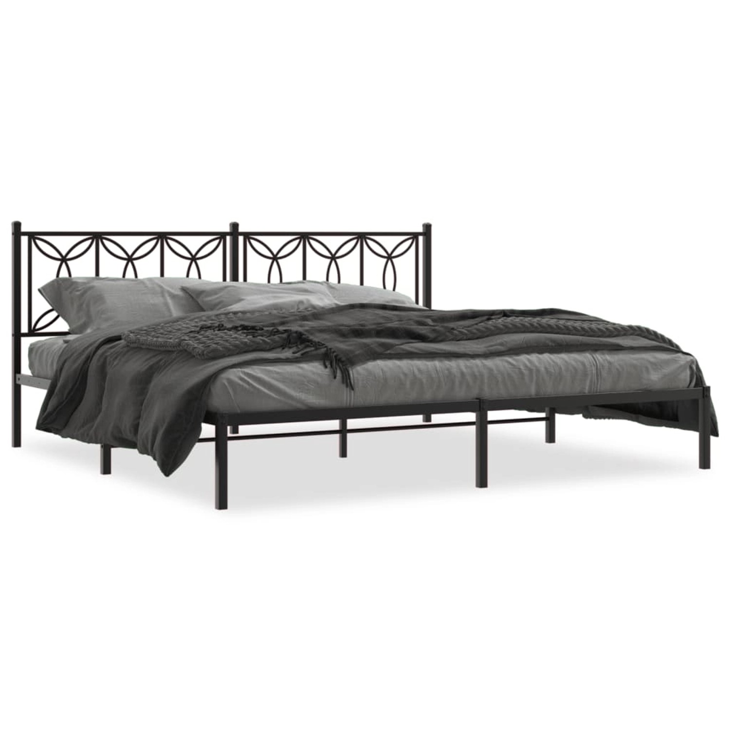 vidaXL Bettgestell mit Kopfteil Metall Schwarz 193x203 cm Modell 92101269 günstig online kaufen