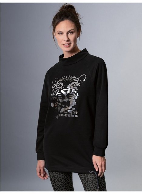 Trigema Sweatshirt TRIGEMA Longshirt mit schimmerndem Leo-Print günstig online kaufen