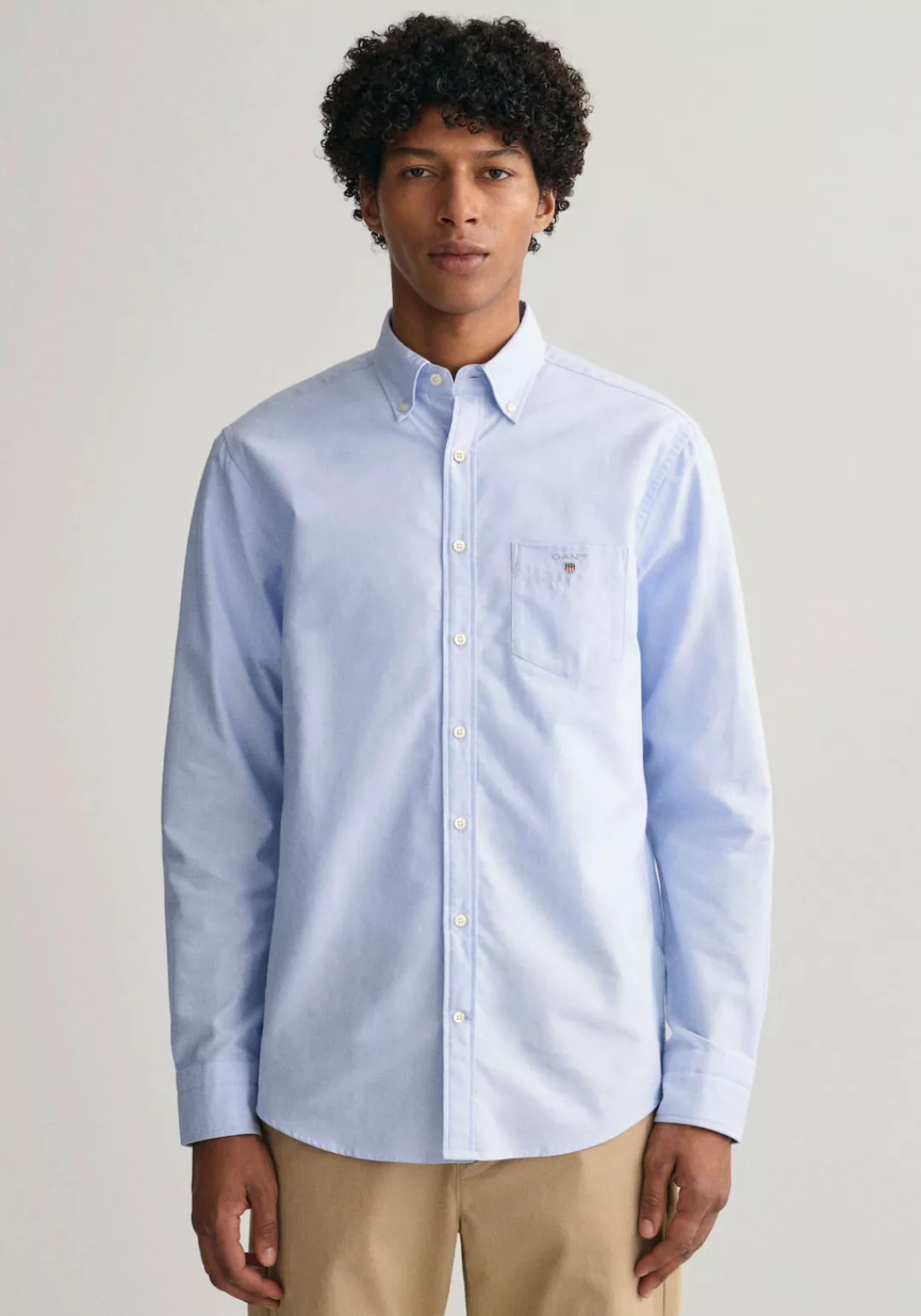 Gant Langarmhemd Regular Fit Oxford Hemd strukturiert langlebig dicker mit günstig online kaufen