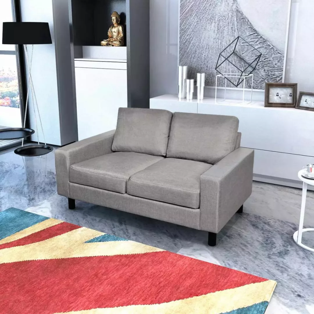 Sofa 2-sitzer Stoff Hellgrau günstig online kaufen