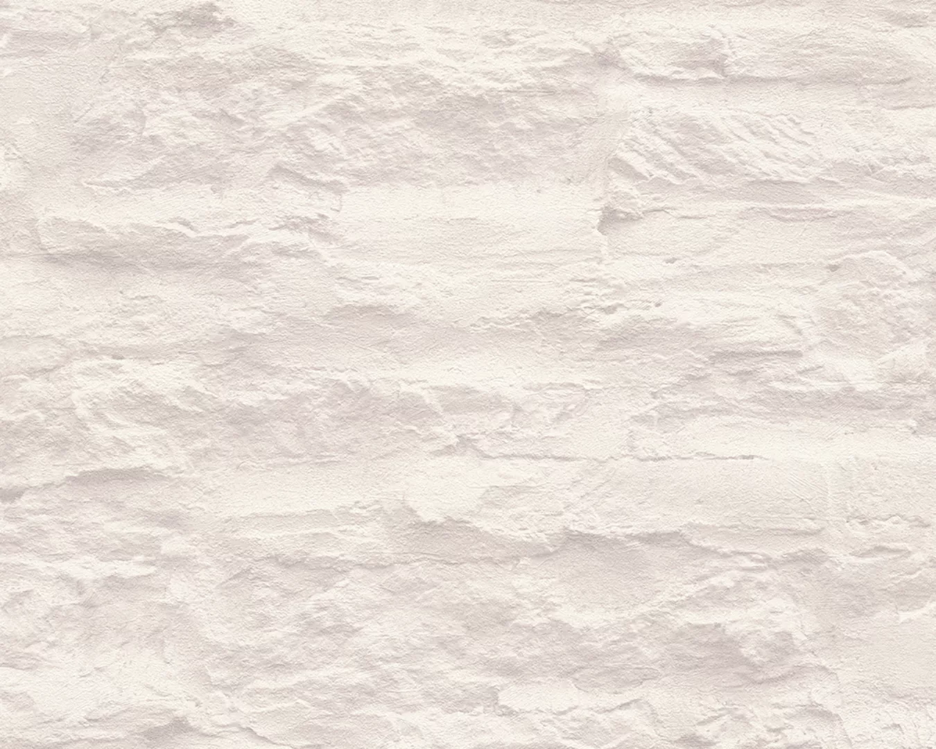 Bricoflor 3D Mauertapete in Creme Weiß Moderne Vliestapete in Steinoptik Wa günstig online kaufen