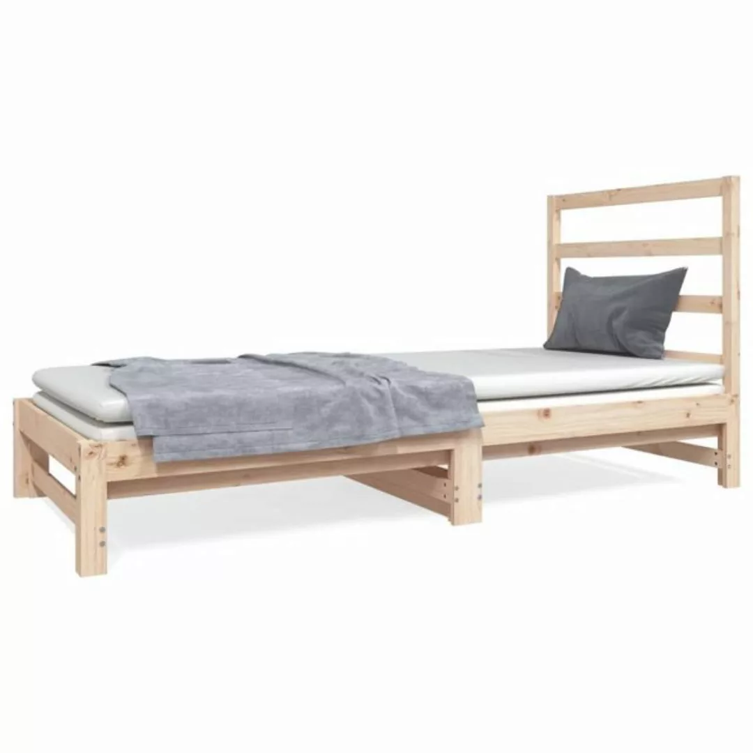 vidaXL Gästebett Gästebett Tagesbett Ausziehbar 2x90x190 cm Massivholz Kief günstig online kaufen