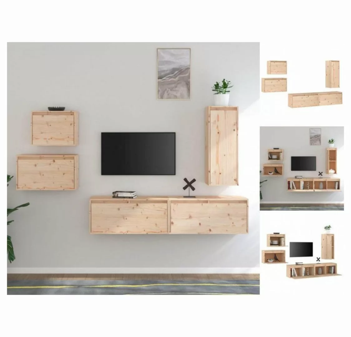 vidaXL TV-Schrank TV-Schränke 5 Stk Massivholz Kiefer Lowboard Lowboard günstig online kaufen