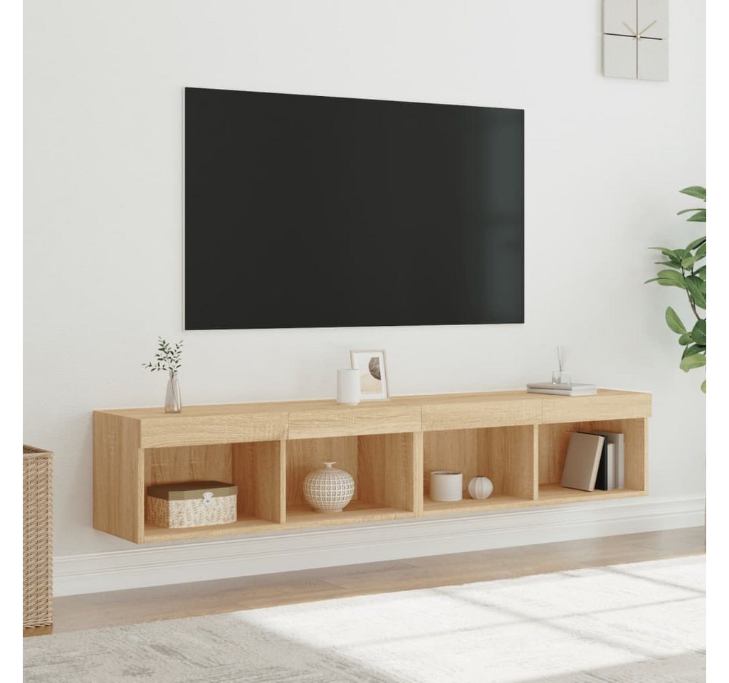 vidaXL TV-Schrank TV-Schränke mit LED Leuchten 2 Stk Sonoma Eiche 80x30x30 günstig online kaufen