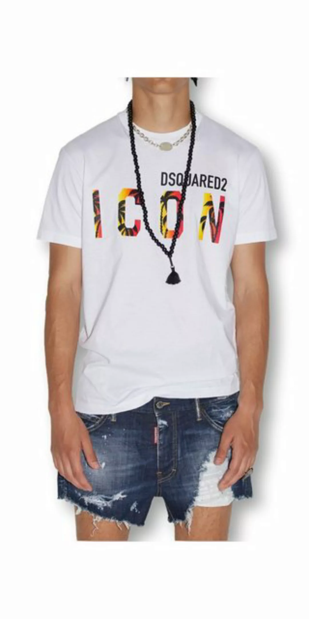 Dsquared2 Print-Shirt Dsquared2 ICON Sunset T-Shirt Weiß Herren günstig online kaufen