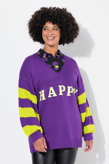 Angel of Style Strickpullover Pullover oversized HAPPY Ringel-Ärmel günstig online kaufen