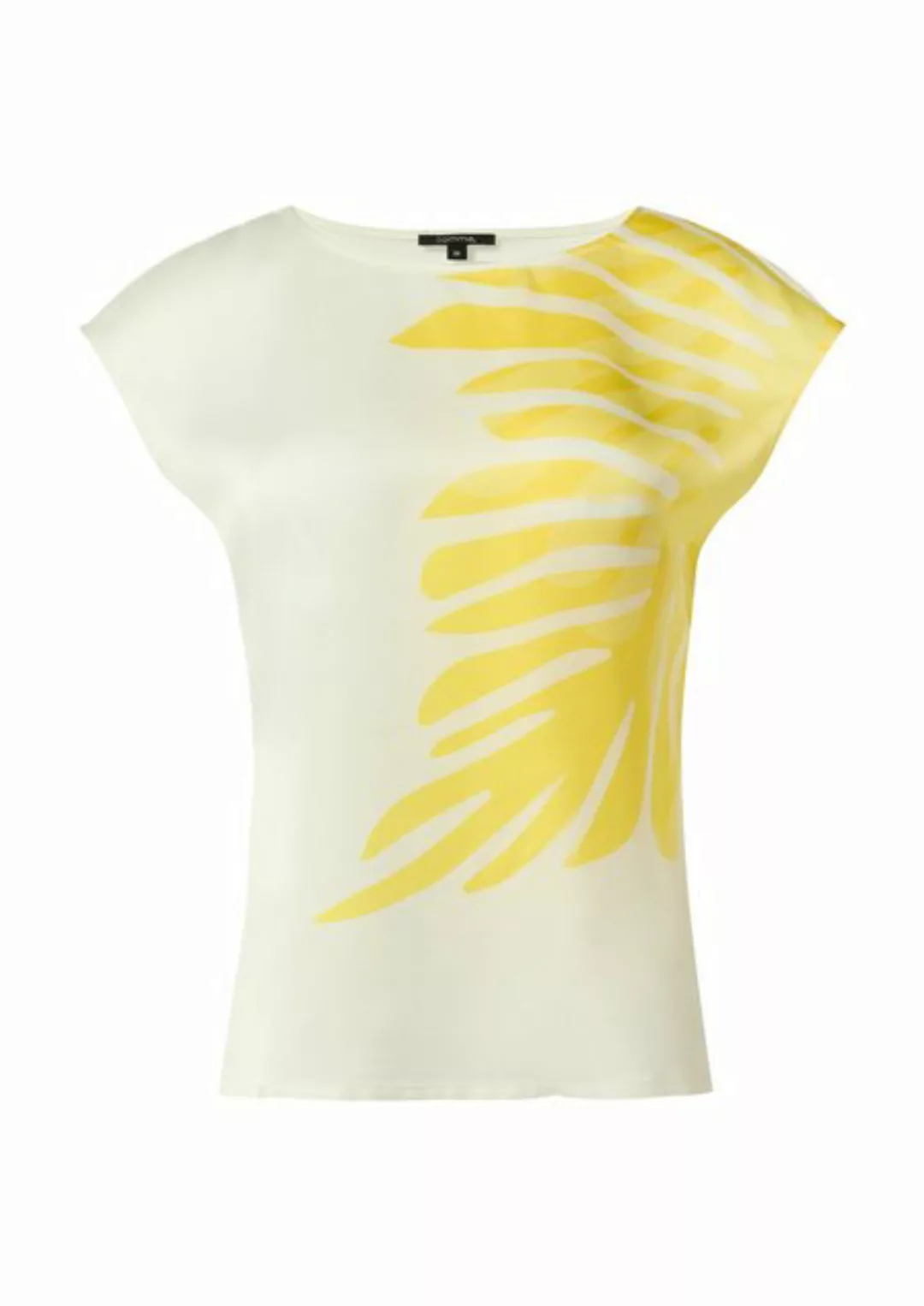 Comma Kurzarmshirt Satin-Shirt mit Kapp-Ärmeln und Frontprint günstig online kaufen