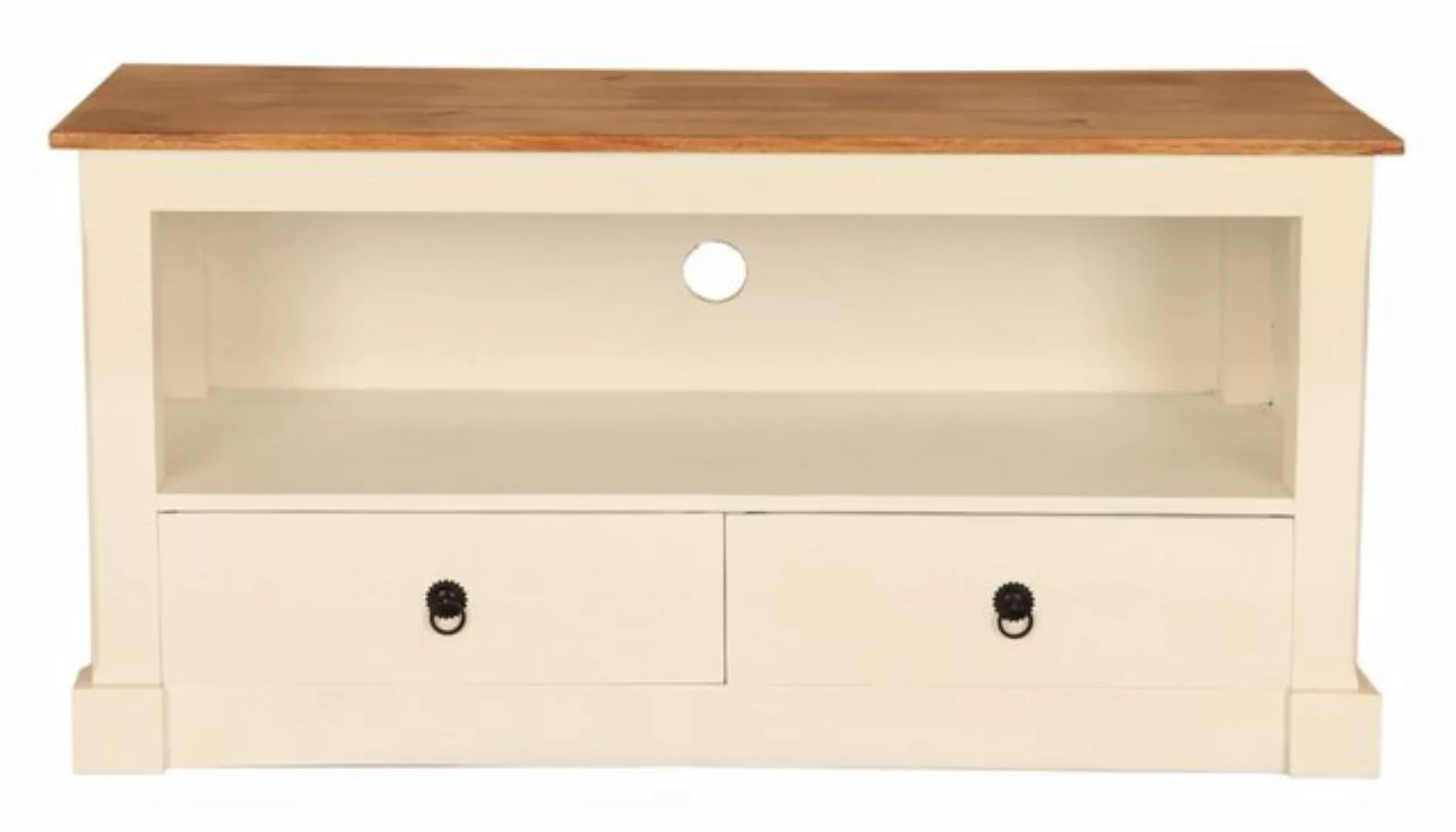 Indischesmoebelhausde TV-Schrank Fernsehtisch Retro 120x60x45 aus Mangoholz günstig online kaufen