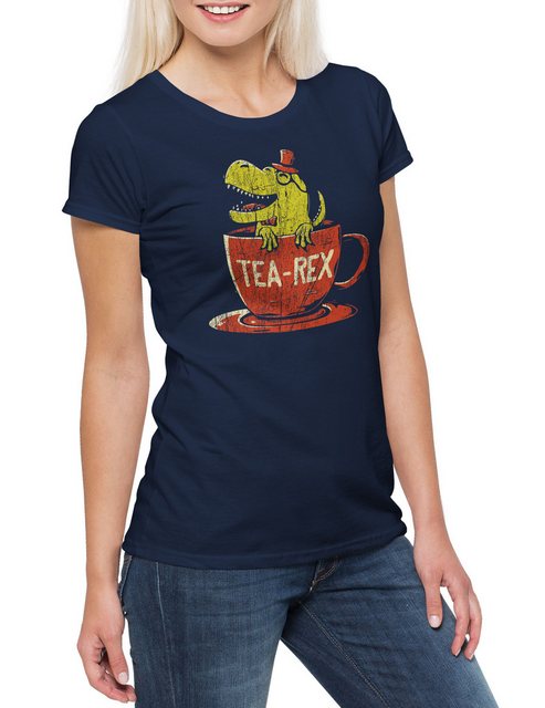 Urban Backwoods Print-Shirt Tea-Rex II Damen T-Shirt Tyrannosaurus Tea Tee günstig online kaufen