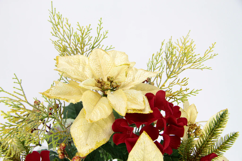 I.GE.A. Kunstblumenstrauß "Bouquet Poinsettia/Hortensie", Weihnachtsstern C günstig online kaufen