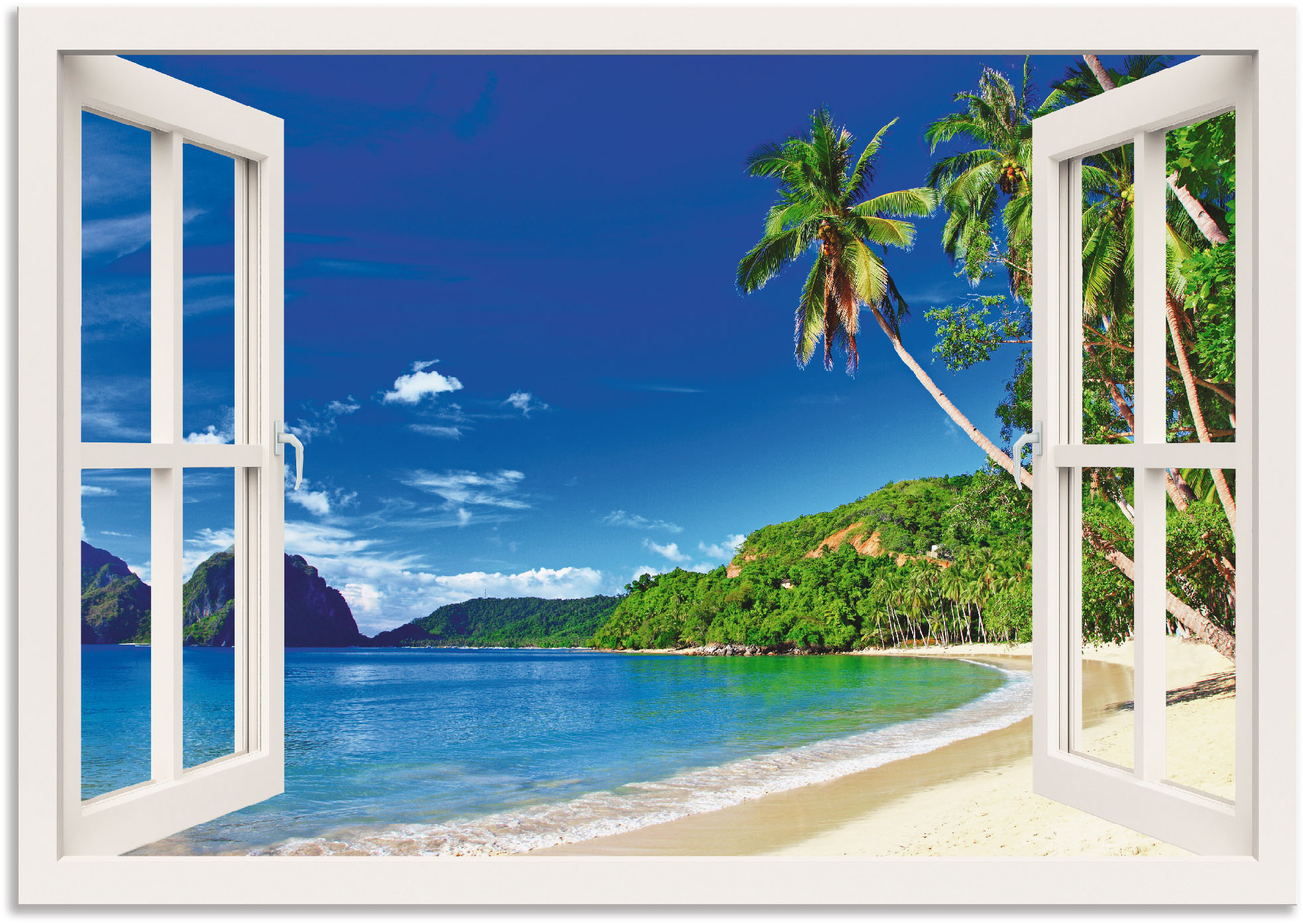 Artland Wandbild »Fensterblick Paradies«, Fensterblick, (1 St.), als Alubil günstig online kaufen