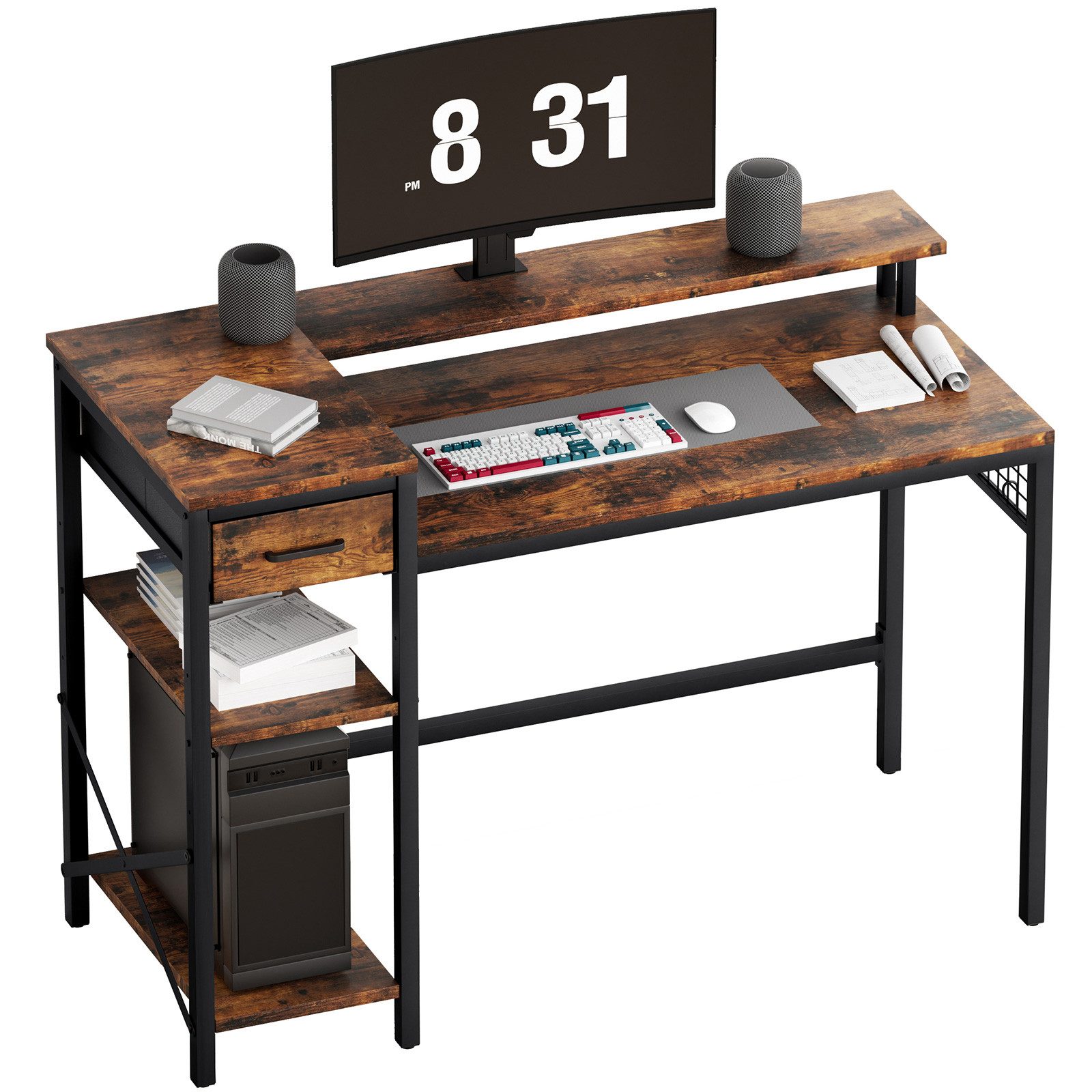 Oak&Tea Kinderschreibtisch Computertisch, Bürotisch mit Schubladen günstig online kaufen
