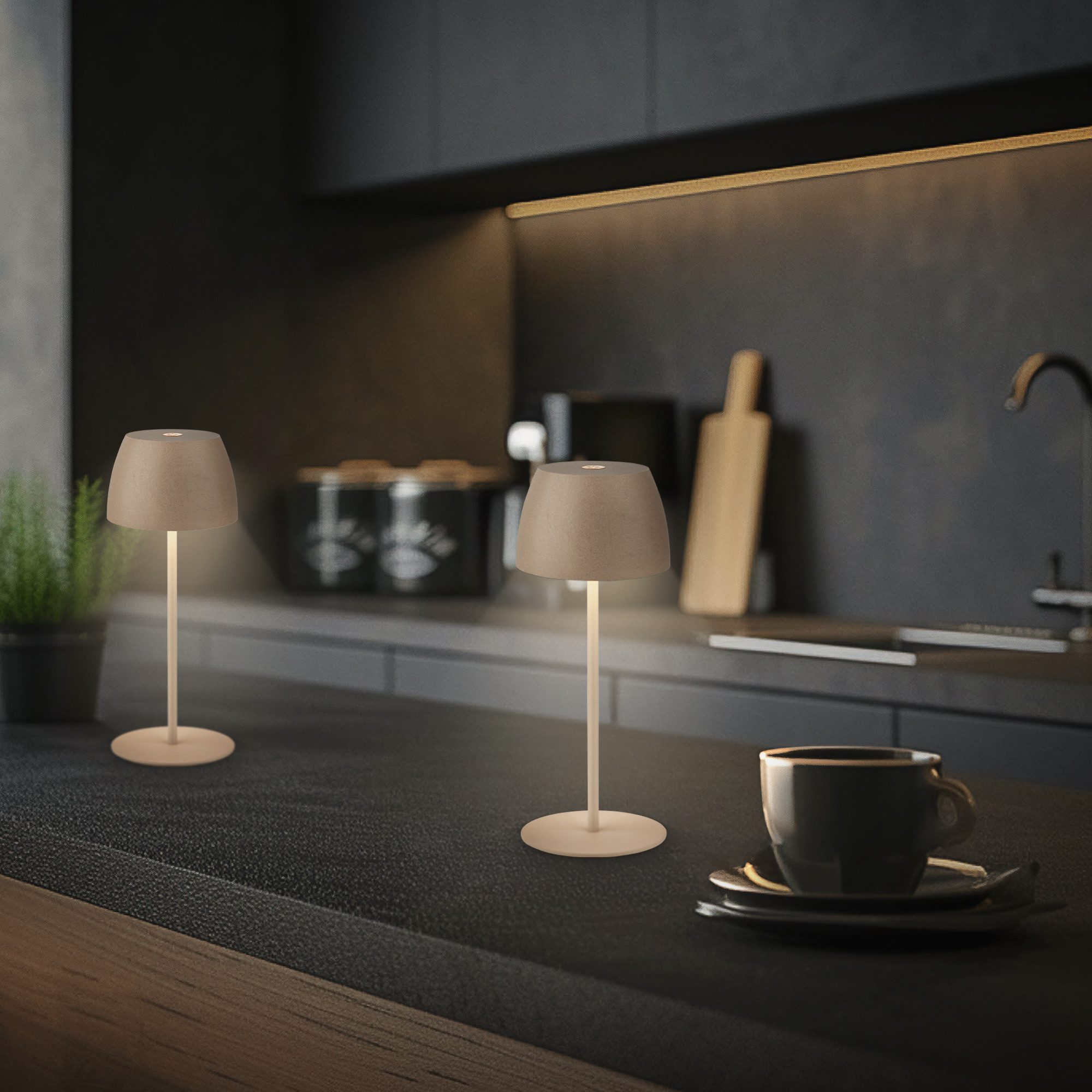 Briloner Leuchten Tischleuchte 2x LED Akku günstig online kaufen