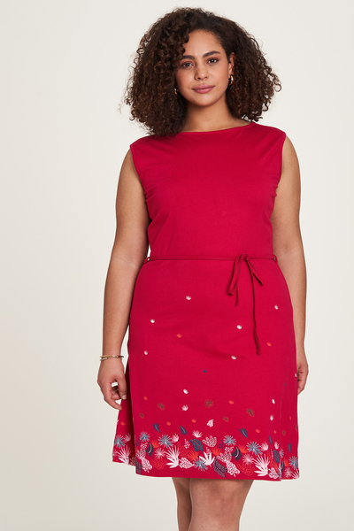 Jersey Kleid Mit Bezauberndem Print In Rot Oder Blau Gots-zertifiziert (S22 günstig online kaufen