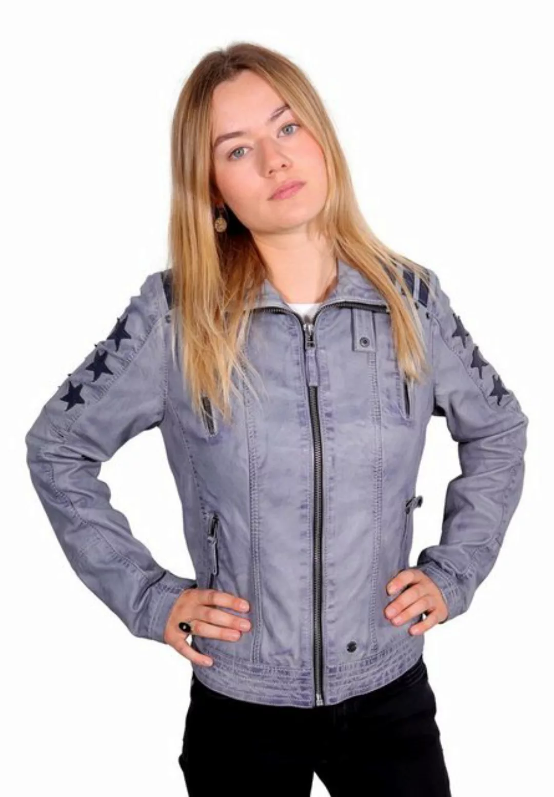 Lederjackenstore Lederjacke • super weiches Lammleder • mit Nieten und aufg günstig online kaufen